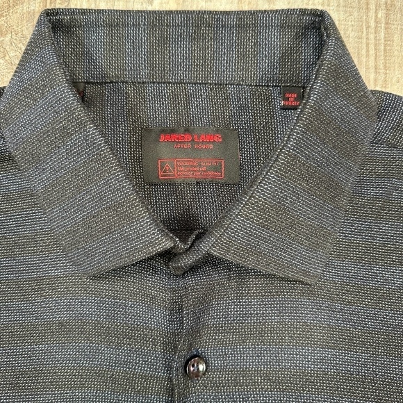 Jared Lang After Hours Long Sleeve Button Front Shirt Men's XL Navy/Black - Picture 7 of 12